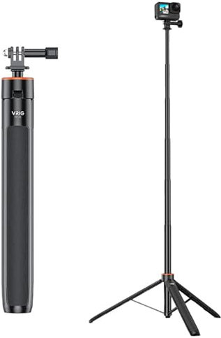 Extension Rod Adjustable Selfie Stick Compatible with DJI Osmo Pocket 3/Action 4, Gimbal Extension Pole Tripod Compatible with Insta360 GO3/X3/ONE X2 Action Bracket Mount Holder (55”)