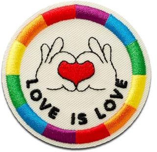 Mono-Quick 1433x Love is Love Rainbow Applikation, Bügelbild, Patch, Aufnäher Regenbogen Herz Pride (12103 - Love is Love)
