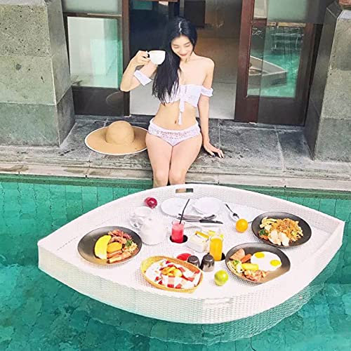 Swimming Pool Floating Plate, Breakfast Tray, Afternoon Tea Tray, Leaf-Shaped Tray, Suitable for Breakfast Tea Tray Pool Party