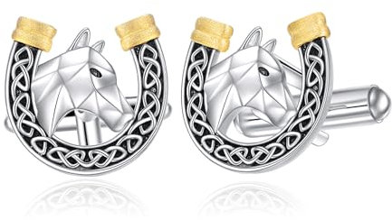 Hufeisen Manschettenknöpfe für Männer Sterlingsilber Rennsport Paar Manschettenknöpfe für den Bräutigam und den Vater zur Hochzeit