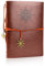 Hopton PU Leder Tagebuch, Nachfüllbar Notizbuch A5, Blanko Reisetagebuch Vintage Journal, Kraftpapier Ringbuch Skizzenbuch A5 Leeres Buch mit 160 Seiten (23.3 × 16 cm,Braun)