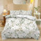 Hotelqualität Bettbezug 180 x 200 cm Größe für Erwachsene und Kinder, Schlichter Kleiner Blumendruck Aesthetic Bettwäsche Set kuschelig weich für Schlafzimmer Kinderzimmer Grün Gelb
