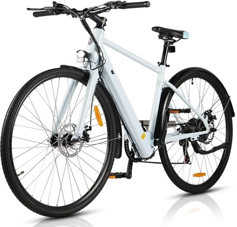 AOIHO E Bike, 28'' EBike Herren E-Bike Damen mit Drehmomentsensor, 250W Motor Electric Bike Trekkingrad E Fahrrad mit 6-Gang, 3 Modi, LCD-Display, Elektrofahrrad Damen für Erwachsene E Fahrrad Herren