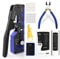 VCELINK Upgraded RJ45 Crimping Tool Kit for CAT7/6A/6/5E/5 with a Pass Through Ethernet Crimper,25 Cat6 RJ45 Connectors & Strain Relief Boots, Cable Tester, Wire Stripper and Cutter in a Cloth Bag