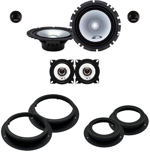 Kit 6 Casse ALPINE SXE-1750S + SXE-1025S per Mercedes Classe A/Classe B dal 2005 al 2012 con 2 Supporti Anteriori e 2 Supporti Posteriori