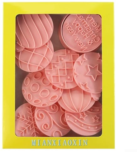 Lot d'emporte-pièces festifs avec boule de Noël comprenant 10 formes amusantes pour biscuits et gâteaux