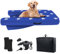 NGNFZQ Plateforme de quai gonflable avec pompe électrique, rampe flottante antidérapante Oxford et PVC avec rampe d'eau pour chiens, piscine, quai, lac avec corde de traction bleue (1,4 x 0,9 x 15,2