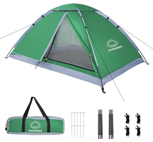 EPCPSHADES 1-2 Personen Kuppelzelte für Camping, Leichtes tragbares Backpacking-Zelt, Kleines und Einfach Aufzustellendes, Wasserdichtes Camping- und Wandernzelt für Erwachsene, Armygrün