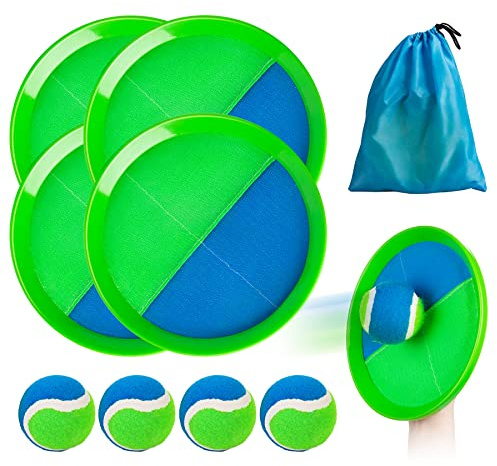 INPODAK Wasserdicht Klettballspiel für Kinder ab 3 Draußen Garten Wurfspiel