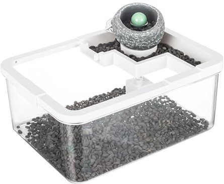 Small Fish Tank, Landscape Tank for Turtles, ABS, Polystyrene, Stone Desktop Hydroponic Aquarium with USB Pump and Light, Bedroom Desktop Jellyfish, Hospital, Aquaponics, Shrimp, 29x22x12cm