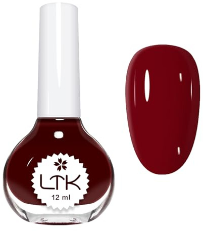 Wine Red Nail Polish Quick Dry - Burgundy Nail Polish No Need UV Curing - Long Lasting & Chip Resistant Cherry Red Nail Varnish - Water-Based Breathable Nail Varnish for Nail Art DIY Home Manicure