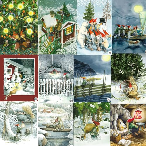 Inge Löök Weihnachtskarten (12 Stück) Einzigartiges und schönes Set Weihnachten 01