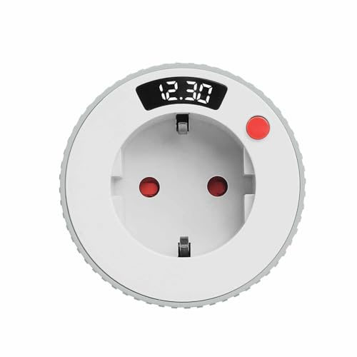 SIGANDG Countdown Timer Steckdose mit LED-Digitalanzeige, Mechanischer Abschalt-Timer 1 Min–24H, 16A 3680W Energiespar-Steckdose für Smart Home, Weihnachtsbeleuchtung, Heizgeräte & Haushaltsgeräte