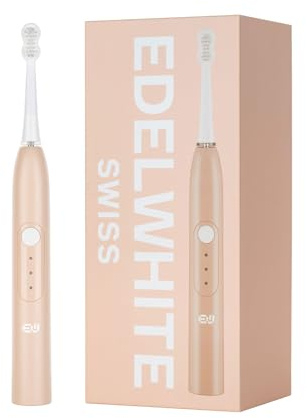 edel+white Schallzahnbürste EW-SG9, 3 Bürstenköpfe, USB-Ladung, Rosa | Schweizer Schalltechnologie, IPX7 wasserfest, USB-Direktladung, Massage-Modus, kompakt, reisefreundlich