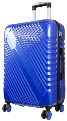 Monopol Genua Reisekoffer M – Hartschalenkoffer ABS 4 Rollen robust & leicht (Blau)