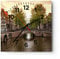 Modern Wanduhr Kanal Wasser Amsterdam Fahrrad 30x30cm Quadrat Klein Wand Uhr Glas Analog Zimmeruhren Küche Büro Wohnzimmer Glasuhr Wall Clock Dekoration Design Wanddekoration Küchenuhr C4AC30x30-2697