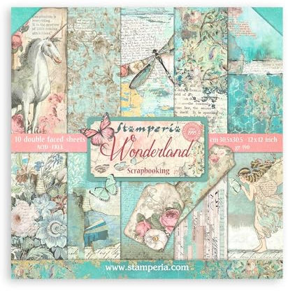 Stamperia - Scrapbook Paper Pad for Scrapbooking, Albums, Card Making, Bullet Journalling and More, Acid Free, Double-Sided, Perfect for Hobbies, Crafts, and Gifting (Shabby Rose) (30.5 x 30.5cm)