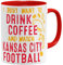 OM3® - Kansas-City-Coffee - Tasse | Keramik Becher | American Football Mug | 11oz 325ml | Beidseitig Bedruckt | Rot