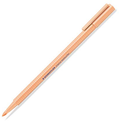 Staedtler Textmarker triplus Highlighter, ergonomische Dreikantform, Hohe Qualität Made in Germany, Linienbreite 1 - 4 mm, Set mit 10 Stück, Pastell-Farbe pfirsich, 362 C-405