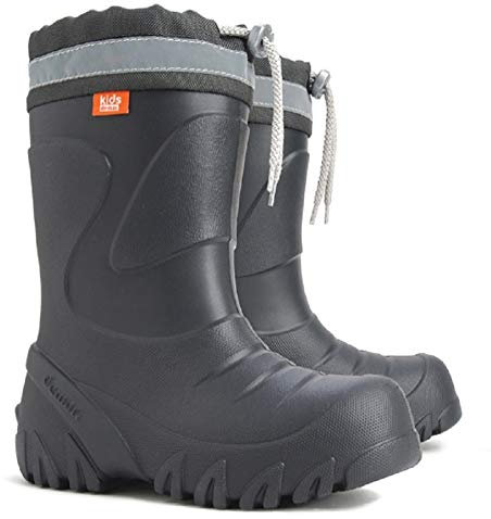 Ultra Leichte Gummistiefel Lammfell Gefüttert Winterstiefel Winterschuhe Mammut (32/33, Anthrazit)