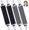 Wisdompro Lot de 4 pinces à gants avec sangles élastiques pour enfants, Toddle et adultes - Gris et noir