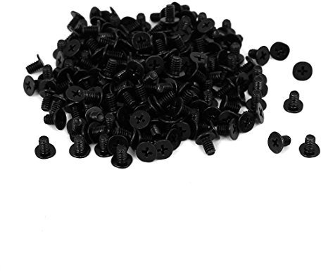 N/A CM2 x 3 mm Phillips Tablet PC Laptop Back Cover Screw Black 200pcs