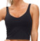 The Gym People Damen Sport-BH Longline Wirefree gepolstert mit mittlerer Unterstützung, Schwarz, Mittel