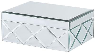 Beliani Boîte a Bijou de Style Glamour Argenté Effet Mirroir Parfait pour Poser dans Toute les Salles de Bain ou Chambre Modernes