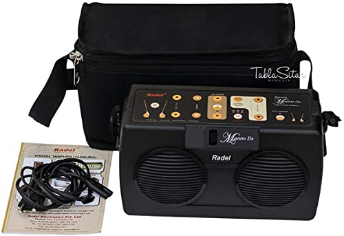 KRISHA KRAFTS Radel Maestro DX Elektronische Tanpura Shruti Box (Schwarz) - Saarang Digital Tanpura Box, Tambura Sampler
