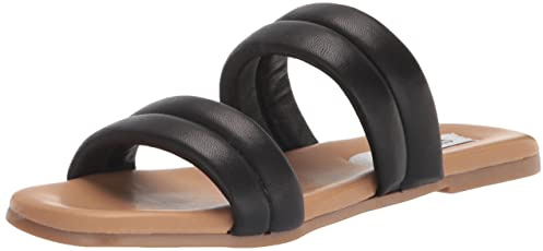 Steve Madden Damen Wizen Sandale, Schwarz Leder, 38-39 EU