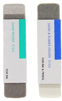Zonster 3pcs Sand Eraser School Office Stationery Correction Supplies Sand & Rubber Particles for Erasing Fountain Pen Ball-point Pen Double Head Remover for Ink/pencil, Green