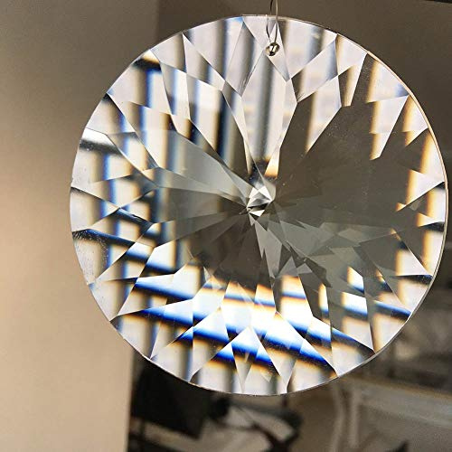 TYUTYU Crystal 80mm CRYSTAL Prism Suncatcher Chandelier Pendant Glass Art DIY Hanging UFO Disc Arrow Head Cut Tree Ornament ornament