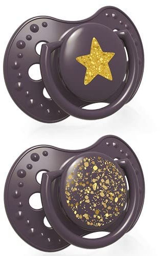 LOVI Silikon Schnuller dynamisch 18m+ 2pcs Stardust violet