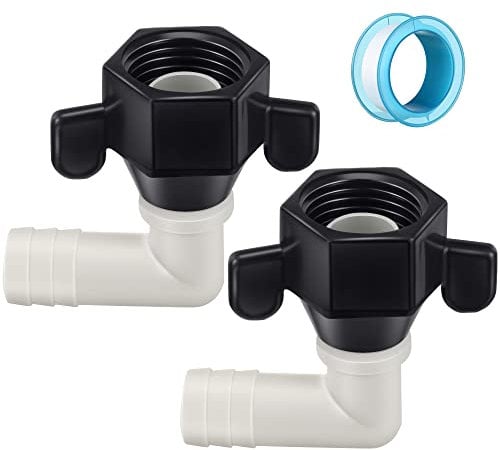 Dreyoo 1/2 x 14 NPT x 1/2 Barb Elbow and Straight Swivel Adapter RV Water Pump Fittings with Thread Seal Tape, 1/2 Inch Female Threaded Pex Fittings for Water Pump Strainer