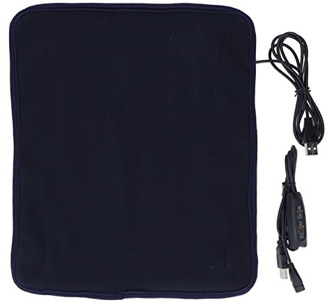USB Rechargeable Heating Pad, Keep Warm Shoulder Neck Leg Waist Heated Mat with Timing 3 Temperature Optional (Navy Blue)