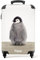 NoBoringSuitcases.com® Kinderkoffer Mitgebsel Kindergeburtstag Koffer Klein mit Rollen Handgepäck Geschenk - Pinguin - Grau - Tiere - Kindergepäck Trolley, 55x40x20