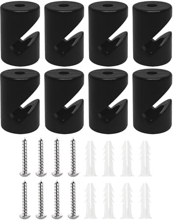 smartect Support Mural et plafonnier pour Câbles [8 pièces, Noir] Fixation au Plafond avec vis et chevilles, Support de Câble en saillie pour vos projets DIY