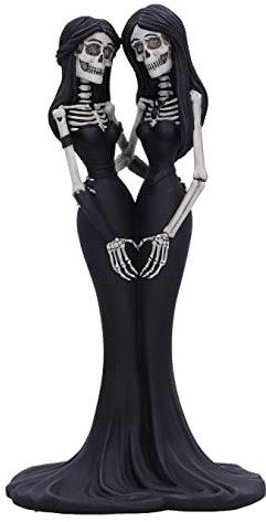 Nemesis Now Eternal Sisters 24cm, Resin, Gothic Wedding Giftware, Skeleton Sisters Figurine, Cast in the Finest Resin, Hand-Painted,Black and White