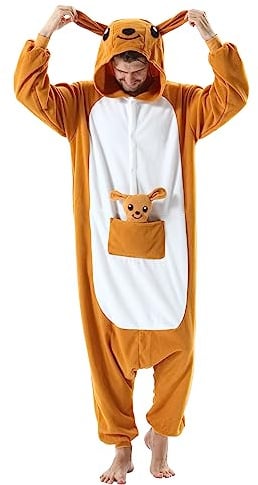 Simzoo Pigiama Intero Animali Unisex Kigurumi Adulto Carnevale Onesie Cosplay Halloween Costume per Donna Uomo Sleepwear