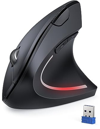 TECKNET Wireless Vertikale Ergonomische Maus, 4800 DPI 5 Tasten Kabellose Optische Maus, 2.4G USB Vertical Ergonomic Optical Mouse Kabellos für Windows und Mac OS
