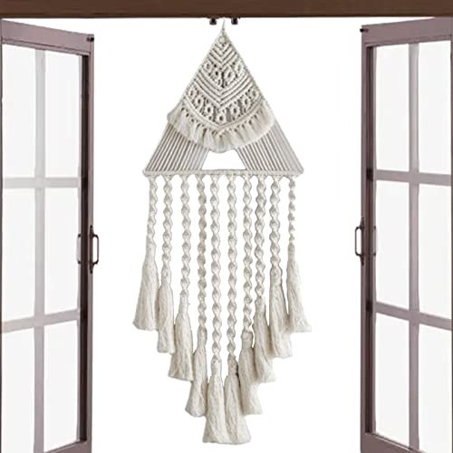 Kasmole Handweben Makramee Wandbehang,Dreieck Quaste Boho Home Decor Boho Hintergrund - Gewebter Traumfänger, Wanddekoration, Boho-Wanddekoration, Geschenk