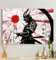 MyMaxxi - Premium Leinwandbild auf Keilrahmen Samurai Illustration Wandbild Design Wand Dekoration, Gemälde schwarz weiß rot Leinwand - Samurai, Groesse_leinwand:80x120 cm