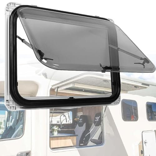YMAOMAO Motorhome Window, Side Hinged Motorhome Window, Motorhome Window with Built-In Roller Blind and Mosquito Net for Motorhome Caravan,1100 * 450mm
