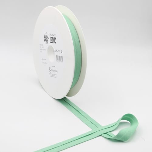 Leduc Schrägband, Baumwolle, 20 m, 30 Farben, für Doppelfalten, 8 + 20 + 8 mm, Qualität Italien (Mint 15247)