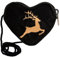 Alpenflüstern Herztasche Hirsch - Damen Trachtentasche in Herzform, Schultertasche fürs Dirndl, Herz Handtasche zur Tracht, Dirndltasche (schwarz) DTA098