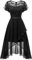 Wedtrend Damen Cocktailkleid Schwarzes Kleid Damen Abendkleider Elegant Kleid Für Hochzeit Als Gast Sommerkleid Chiffon Spitzenkleid WT0303BlackXL