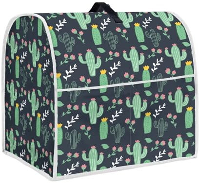 Jndtueit Green Cactus Stand Mixer Cover Compatible with 4.5-5Quarts Kitchen Aid Tilt Head,Dust Proof Auto Mixer Cover Juicer Dust Cover with Pocket and Handle