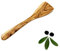 DAGDEG Spatule en bois d'olivier, cuillère de cuisine, pelle à poêle, spatule en bois, ustensiles de cuisine en bois, fait à la main, env. 30 cm