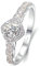 Stfery Ring Weissgold Damen Ring für Frauen 0.4ct Rund Natürlicher Diamant Trauring Damen