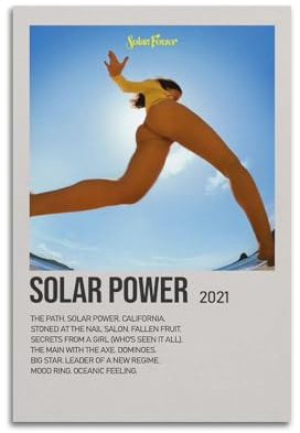 MHEGSNGA Poster Solar Power By Lorde, Vintage-Kunst, Raumdekoration, ästhetische Schlafzimmerdekoration, Leinwandposter für Schlafzimmer, 30 x 45 cm, ungerahmter Stil